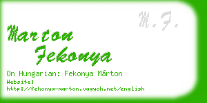 marton fekonya business card